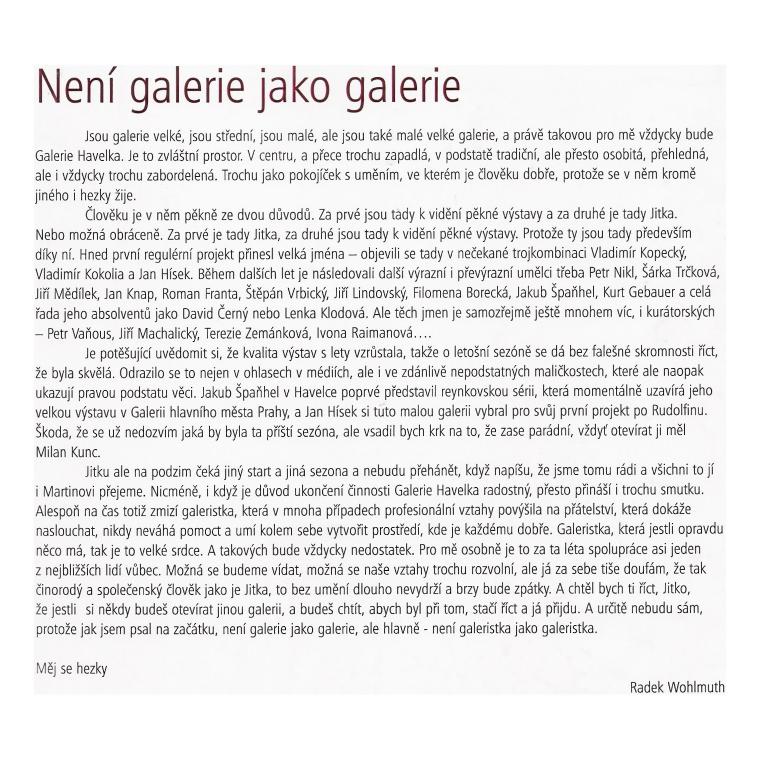 �vodn� slovo Radka Wohlmutha