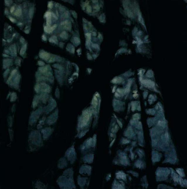 Les, 2003 - 2005, celek 200 x 400 cm, olej na sametu (detail)